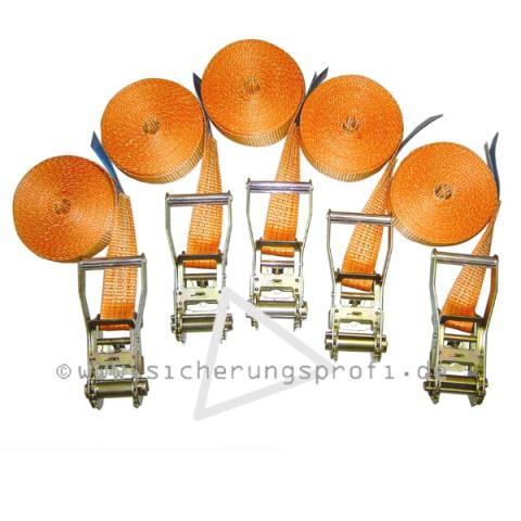 Zurrgurt 4.000 daN, 1-teilig, 6 m, 5er Set Zurrgurt 4.000 daN, 1-teilig, 6 m, 5er Set