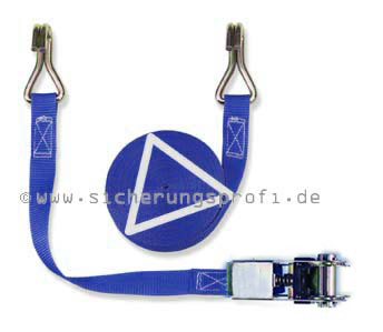 Zurrgurt Niro, 800 daN, 25 mm breit, Spitzhaken und Ratsche aus Edelstahl Zurrgurt Niro, 800 daN, 25 mm breit, Spitzhaken und Ratsche aus Edelstahl