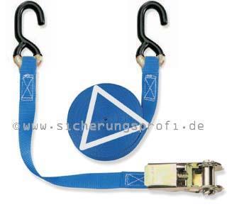 Zurrgurt 800 daN, 25 mm breit, mit S-Haken Zurrgurt 800 daN, 25 mm breit, mit S-Haken