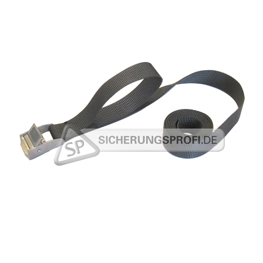 Spannband / Spannriemen, schwarz, mit Metall-Klemmschloss Spannband / Spannriemen, schwarz, mit Metall-Klemmschloss
