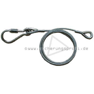 Drahtseil, 3 mm Ø, 2 Kauschen, 1 Karabinernotglied Drahtseil, 3 mm Ø, 2 Kauschen, 1 Karabinernotglied