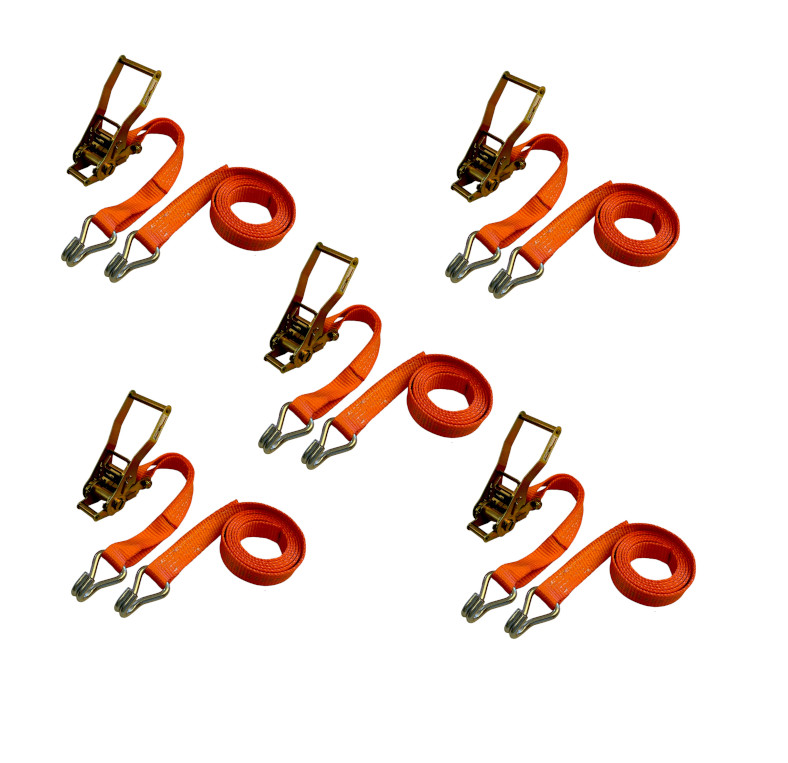 Zurrgurt 3.000 daN, Umkehrratsche, 2-strang, Spitzhaken, 5er Set Zurrgurt 3.000 daN, Umkehrratsche, 2-strang, Spitzhaken, 5er Set