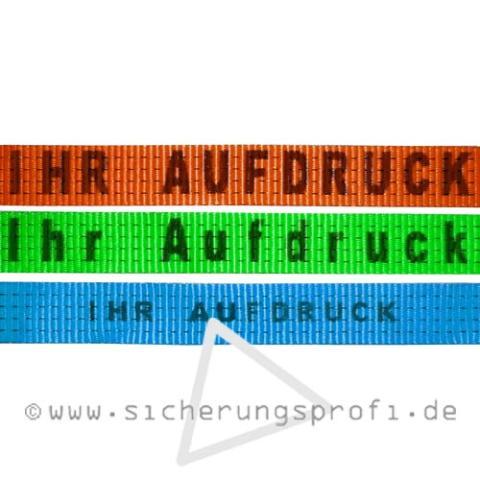 Bandaufdruck auf Zurrgurte Bandaufdruck auf Zurrgurte