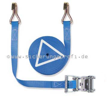 Zurrgurt Niro, 1.000 daN, 25 mm breit, Spitzhaken und Ratsche aus Edelstahl Zurrgurt Niro, 1.000 daN, 25 mm breit, Spitzhaken und Ratsche aus Edelstahl