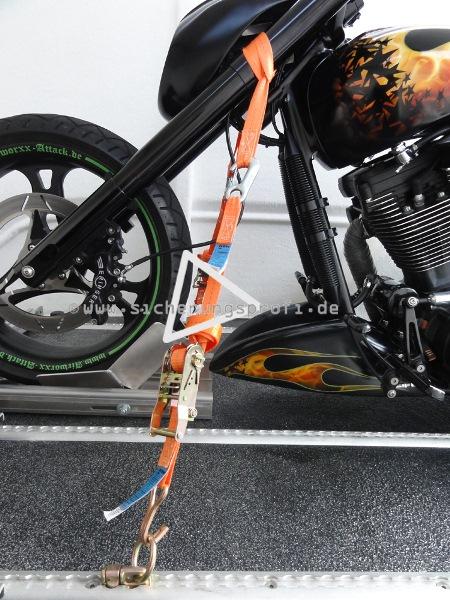 Motorrad Spanngurt-Set für Vorderrad, Zugkraft 1.500 daN, 6teilig Motorrad Spanngurt-Set für Vorderrad, Zugkraft 1.500 daN, 6teilig