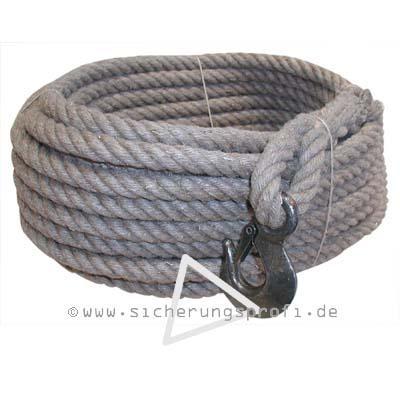 Multifunktionsseil Hanf 20 mm Ø, mit Sika-Haken Multifunktionsseil Hanf 20 mm Ø, mit Sika-Haken