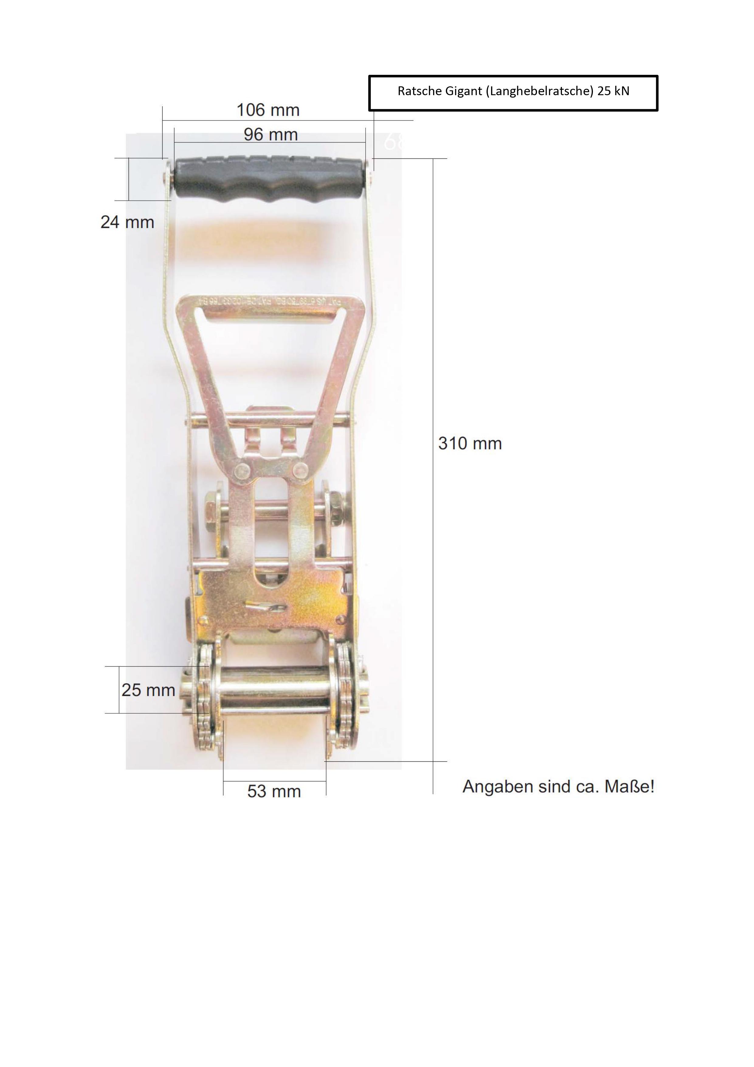 Zurrgurt 4.000 daN in der Umreifung, mit Gigantratsche