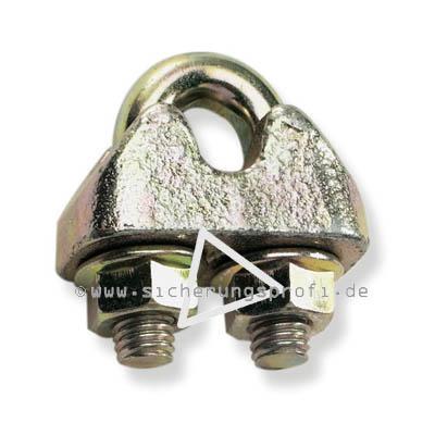 Drahtseilklemme, für 19 mm Seildurchmesser Drahtseilklemme, für 19 mm Seildurchmesser