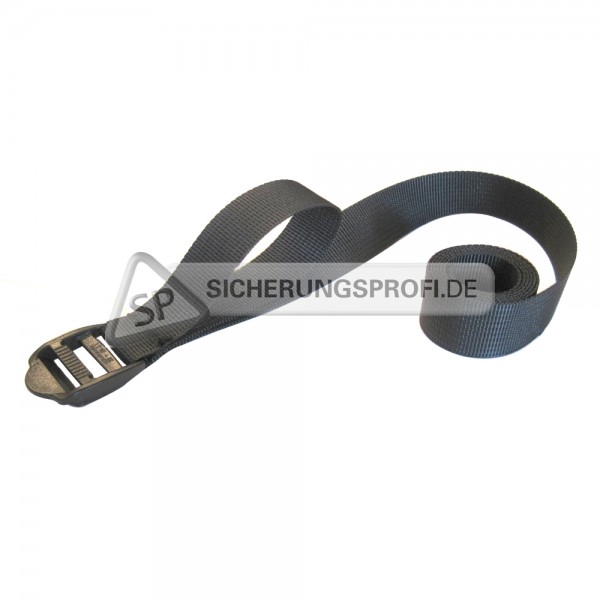 Spannband / Spannriemen, schwarz, mit Kunststoff-Gurtklemme